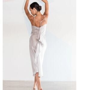 Retail: $460 Catherine gee salmon pink 100% silk long emma slip dress